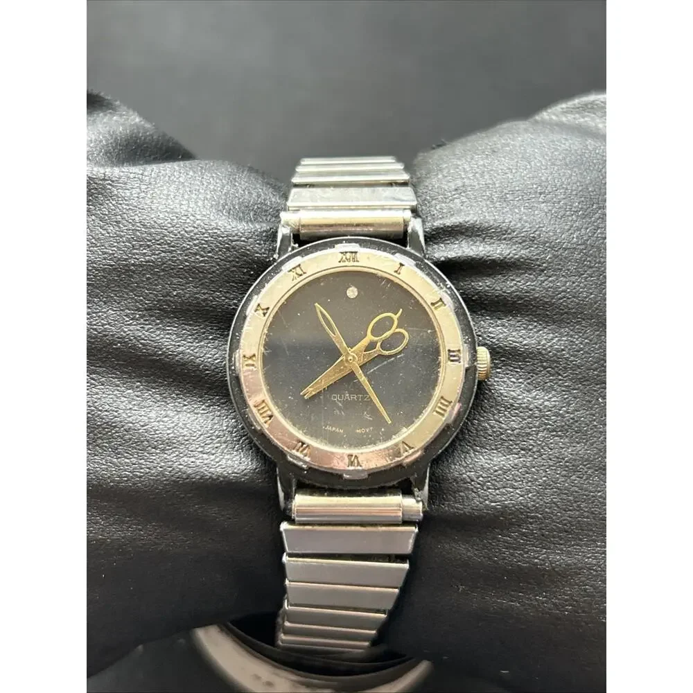 Black Dial Scissor Hour/Minute Markers Women’s Quartz Watch